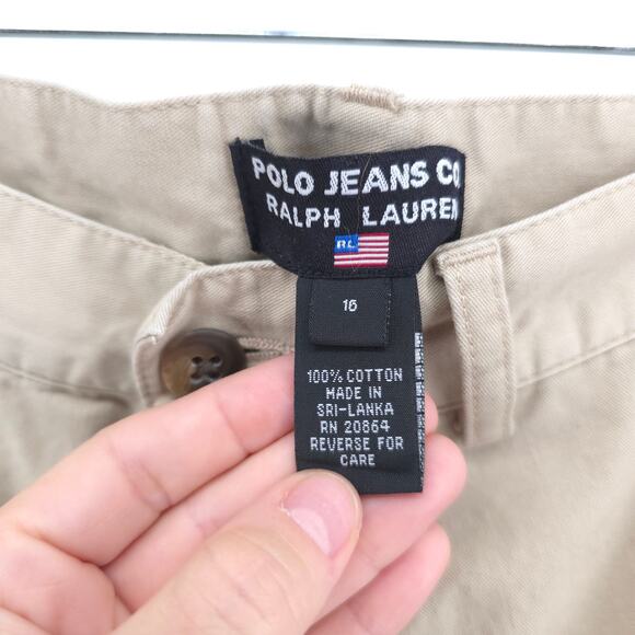 Polo Jeans RL Juniors Khaki Reinforeced Knee Panel Chino Pants Straight Leg 16 - Picture 5 of 10